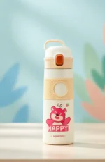 Happy Squirrel Kids Insulated Water Bottle / Thermos (Straw Lid)